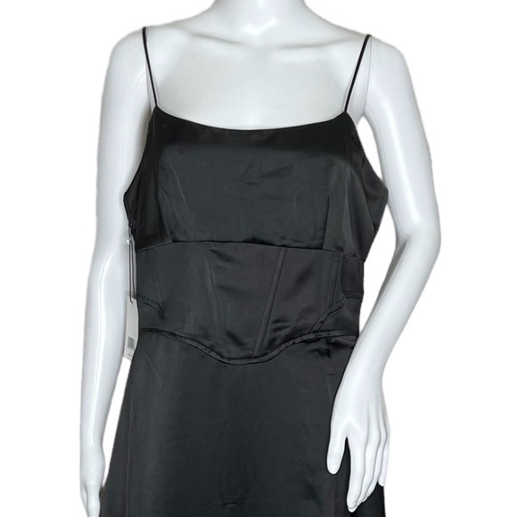 Jason Wu Black Satin Midi Dress - Picture 3 of 12